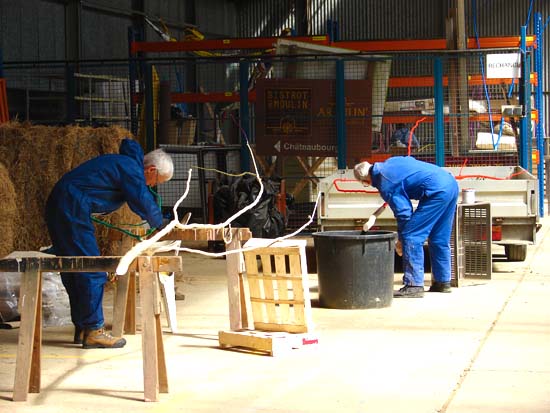 Les bénévoles à la peinture