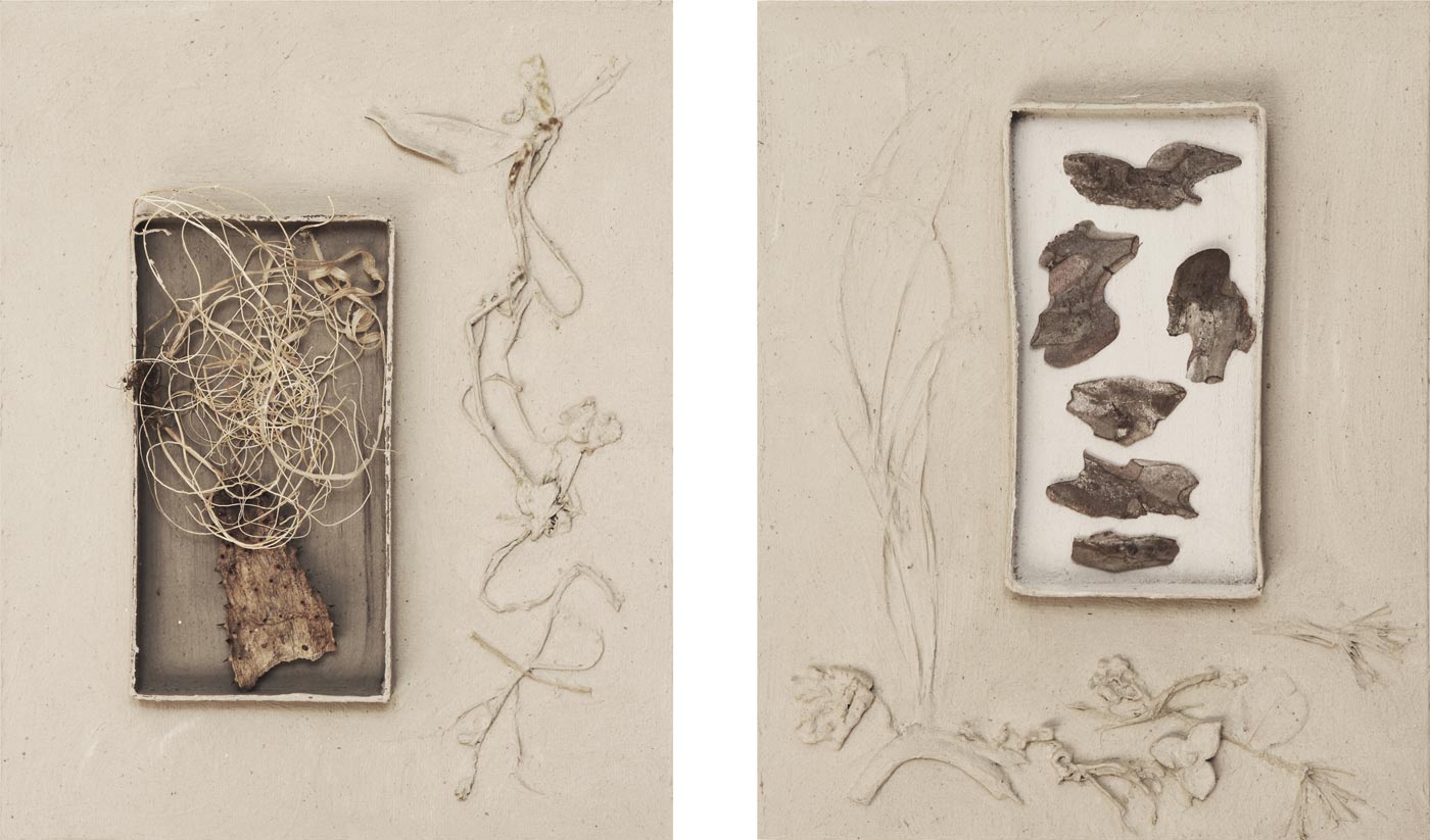 Poésie végétale IV et V, technique mixte, 30 x 24 cm chaque © Margrit Neuendorf 2023