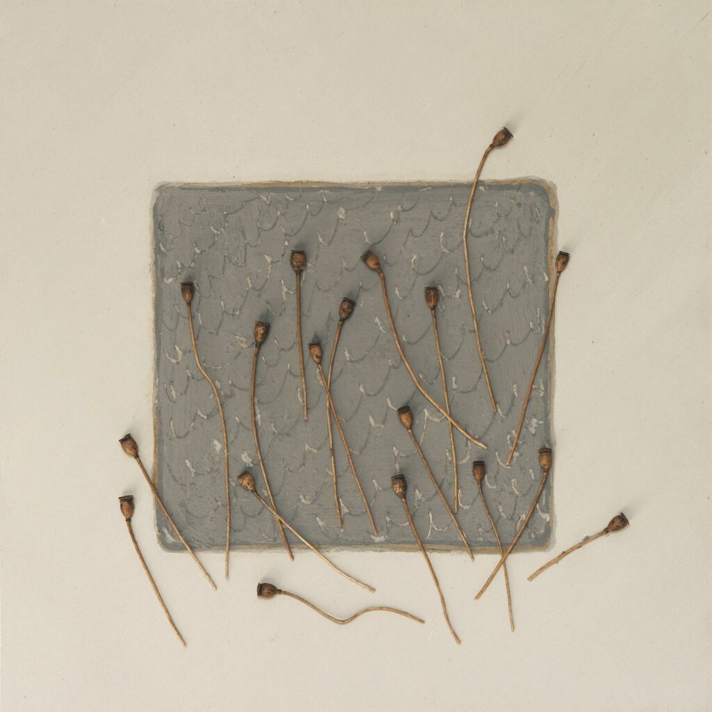 Graphisme végétal VI, technique mixte, 40 x 40 cm © Margrit Neuendorf 2023